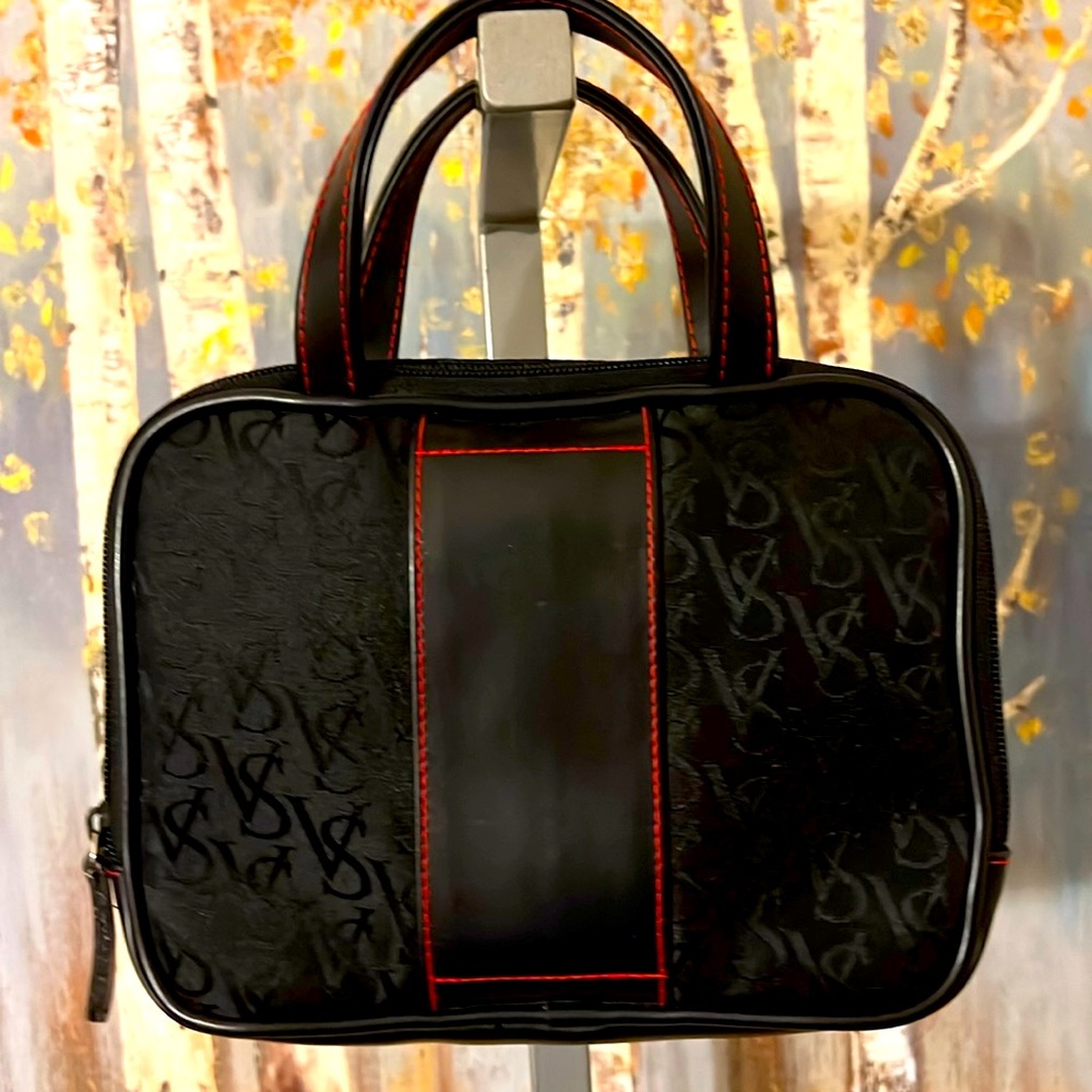 Vintage Victoria's Secret Black Canvas Satchel Bag
